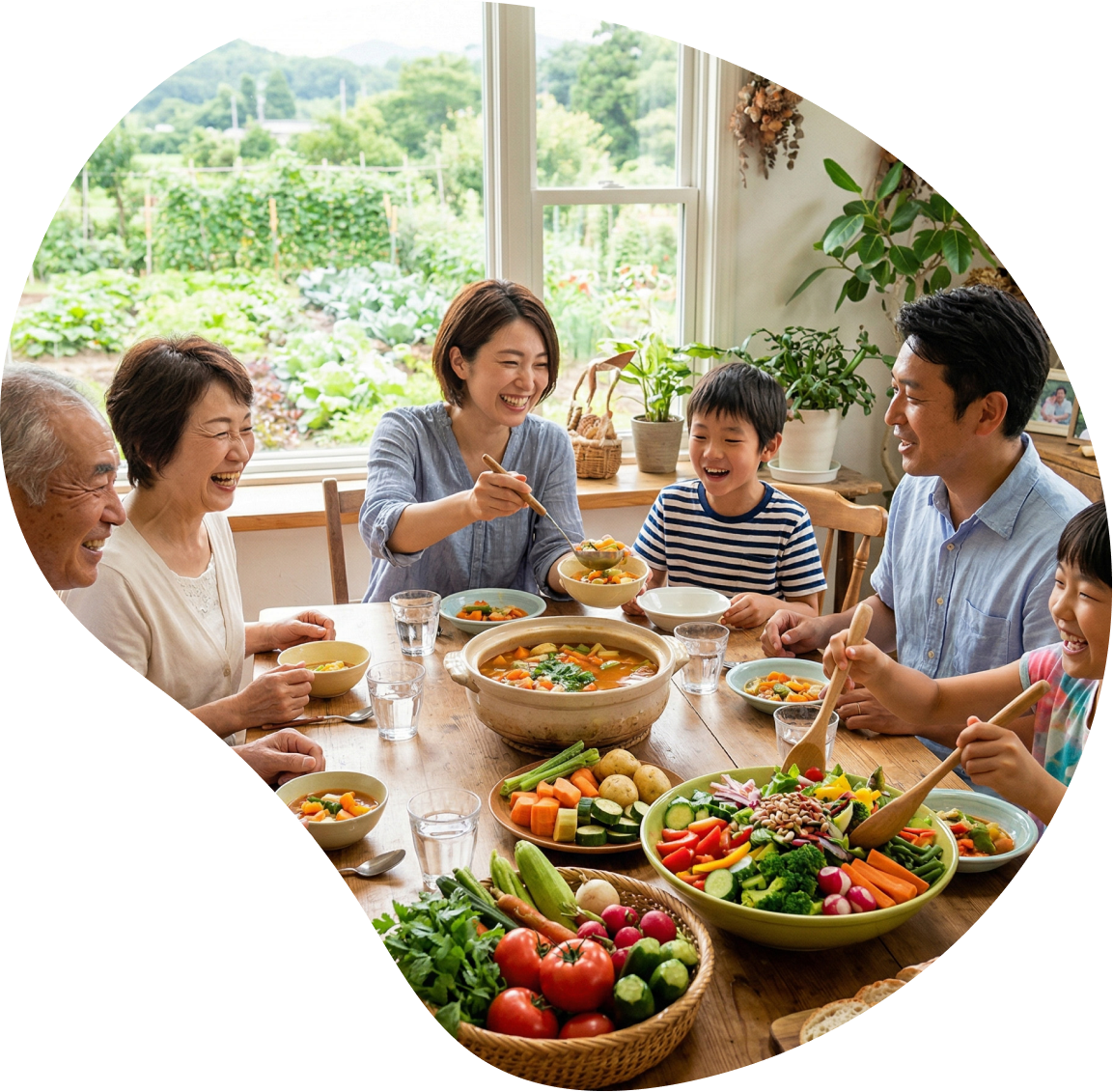 あかおぎ夢ファームの新鮮野菜と笑顔の食卓